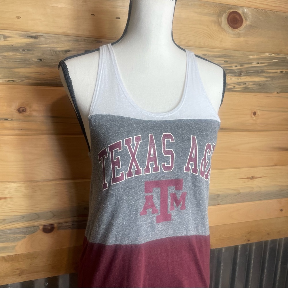 Texas A&M striped tank top, racerback style